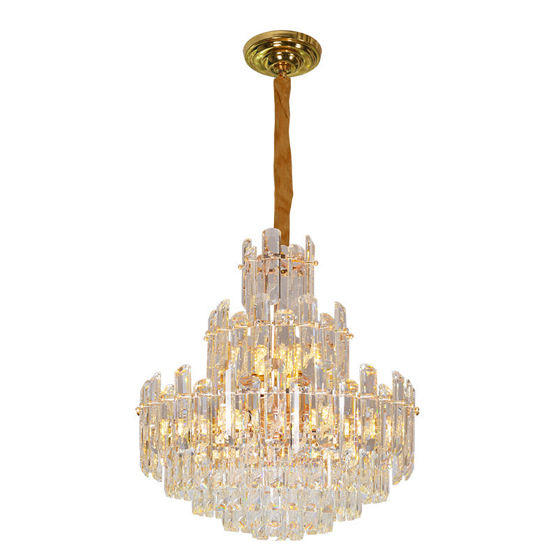 Exquisite Modern American Style Crystal Round Chandelier For Dining Room, Kitchen, Bedroom And Living Room