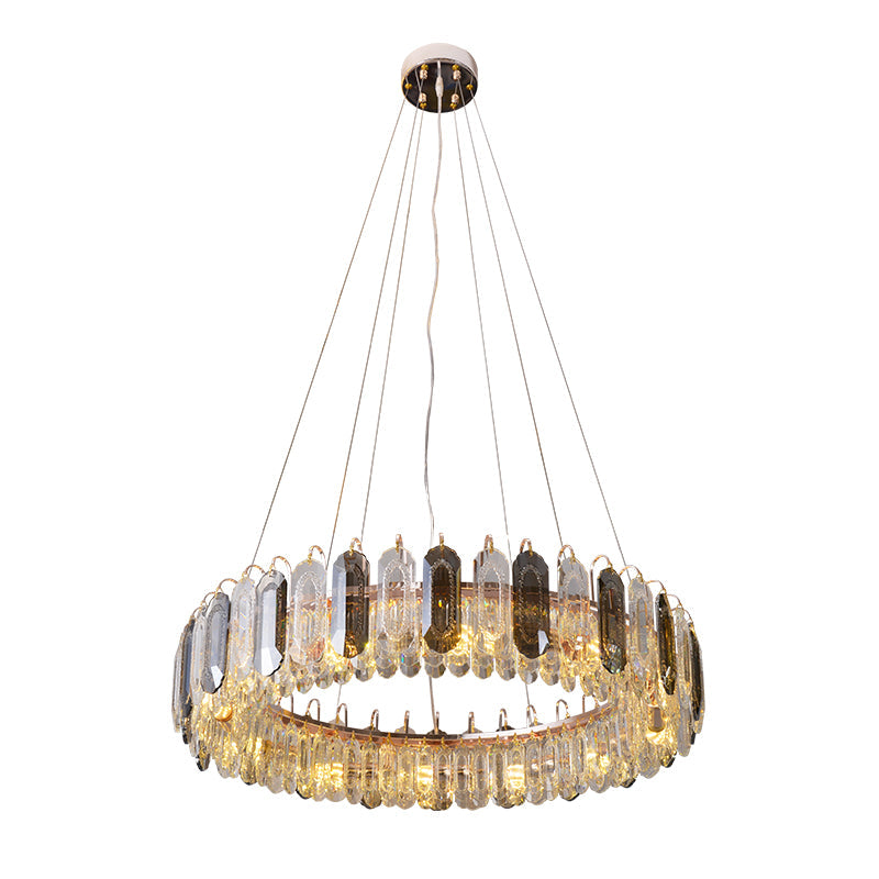 Exquisite Modern American Style Crystal Round Chandelier For Dining Room, Kitchen, Bedroom And Living Room