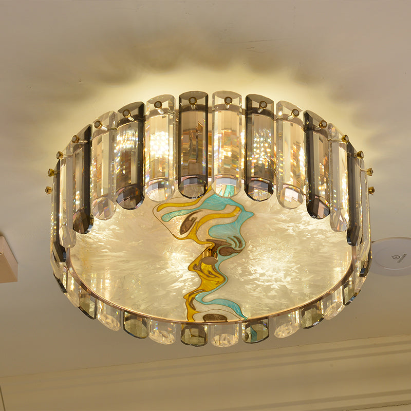 Crystal Round Ceiling Light With Exquisite Minimalist Ceiling For Dining Room, Kitchen, Bedroom And Living Room