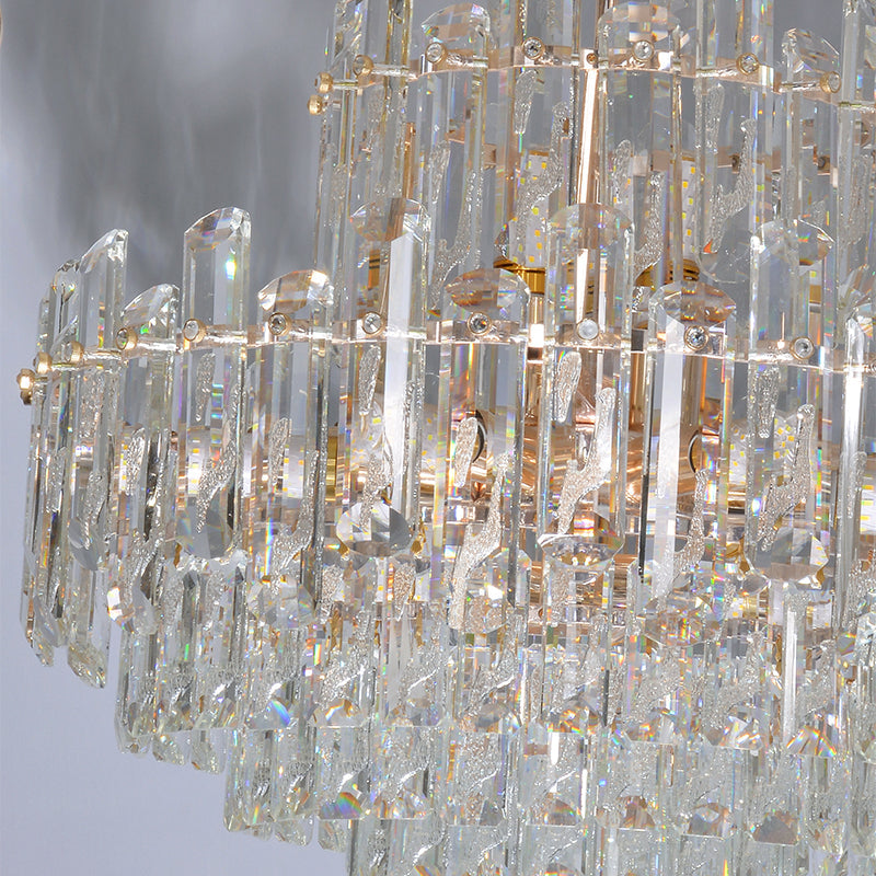 Exquisite Modern American Style Crystal Round Chandelier For Dining Room, Kitchen, Bedroom And Living Room